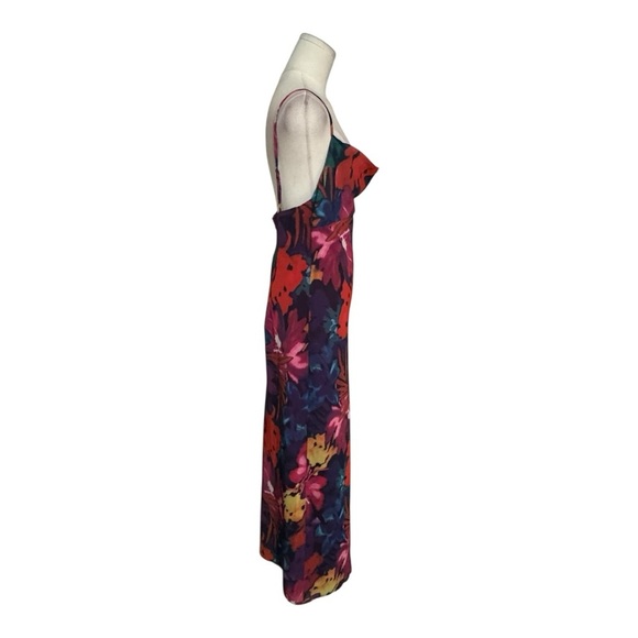 LULUS Meant to Amaze Black Multi Abstract Floral Cowl Slip Maxi Dress size M - Picture 6 of 9